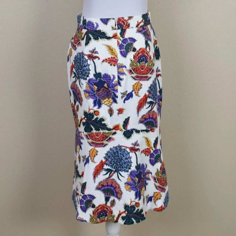 J. Crew Pencil Skirt Paisley Floral 2 - Picture 4 of 7